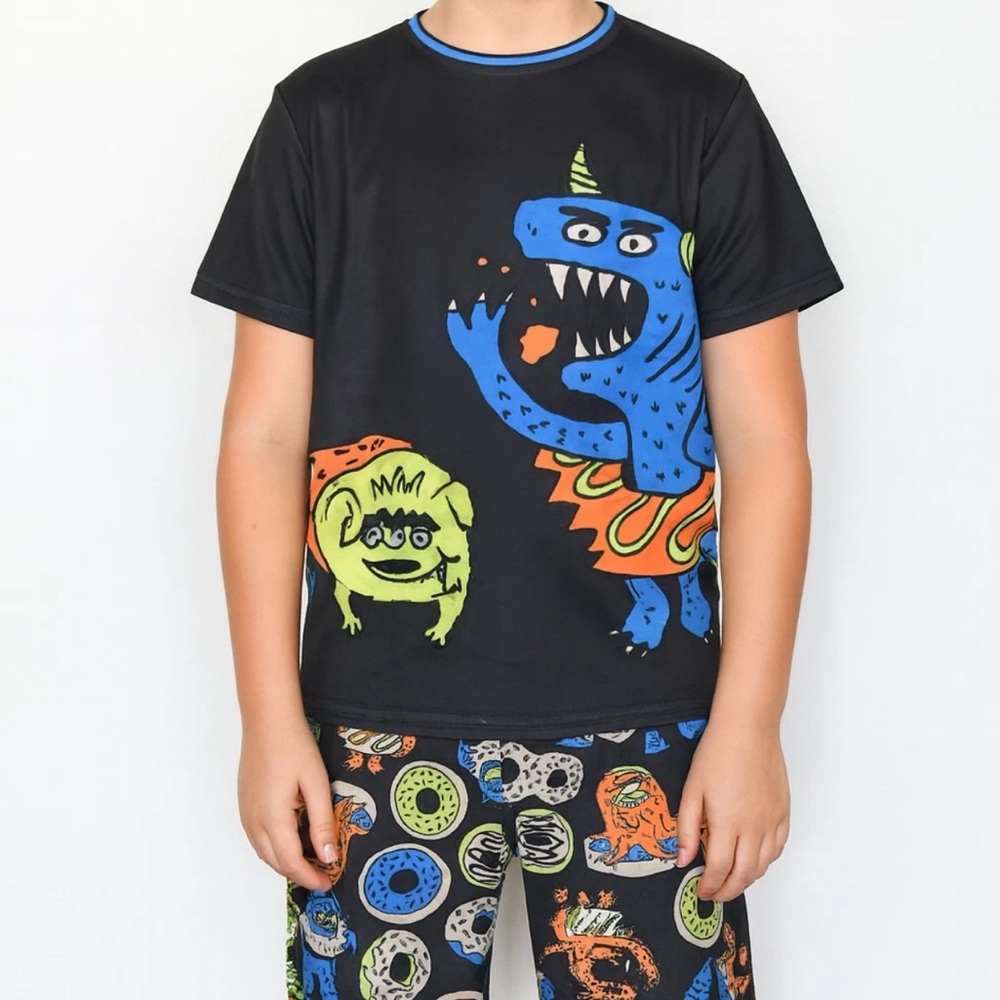 Cat & Jack Boys Monster Pajama Set Tee XL Pants XXL New With Tags